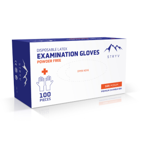 Latex examination gloves for healthcare and clinical PPE use